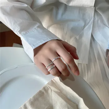 RUIYI Nekilnojamojo 925 Sterlingas Sidabro korėjos Japonija Stiliaus Moterų Mados Nišą Žiedai 4# 5# 6# 7# Mielas Mini Žiedai, Gryno Sidabro Žiedai Nišą