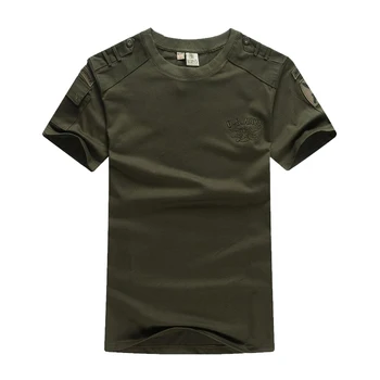 Karinio Stiliaus vyriški trumpomis Rankovėmis T-Shirt Vasaros Armijos Žalioji Kovoti Taktiniai Plius Dydžio Marškinėlius Atsitiktinis, O Neck T Shirt Vyrai Tee Viršūnės
