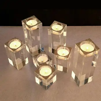 Krištolas Skaidrus Žvakių Laikikliai Švenčių Žvakidė Namų Dekoracijas Candle Lantern Šviestuvai Subtilus Vestuvių Gimtadienis