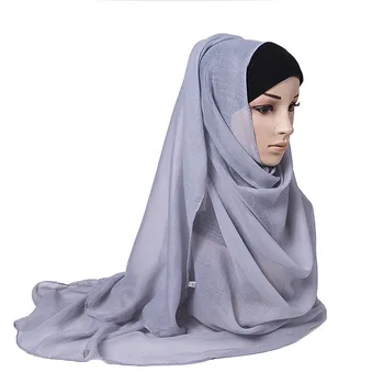 Didelio Dydžio Šifono Musulmonų Hijabs Moterų Skara Headscarves Gryna Spalva Hijab Wrap Islamo Kvėpuojantis Turbaną Moterų Skara-Šalikas