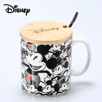 Disney Mickey Minnie Vaikų Puodelis su Dangteliu ir Šaukštu keramikinis Puodelis Didelės Talpos Kūrybos Animacinių filmų Kavos Puodelį, 2021 Naujas