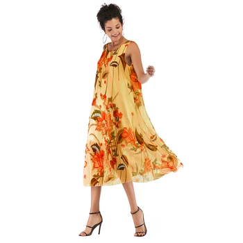 2020 m ilgio Šifono suknelė Nauja Mada Moterims Moteriški Elegantiškas Maxi Plisuotos Seksualių Moterų Suknelė be Rankovių Backelss Vasaros, rudens Dress