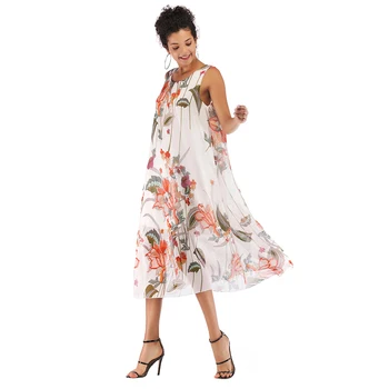 2020 m ilgio Šifono suknelė Nauja Mada Moterims Moteriški Elegantiškas Maxi Plisuotos Seksualių Moterų Suknelė be Rankovių Backelss Vasaros, rudens Dress