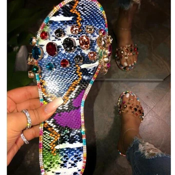 Mados Namų Šlepetės Moterims Kailiniai Slysta Bling Fifo Šviesus Diamond Patalpų Batai Blizgučiai Šlepetės Moterims Zapatos De Mujer