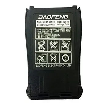 Originalus baofeng uv-b5, uv-b6 baterija BL-8 2000mah vaikščioti talkie dalys, 7.4 V, dual band pofung UV-B5 du būdu radijo bao feng patinų