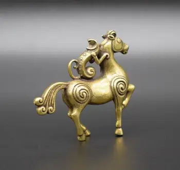 Kinijos žalvario arklių Mažas statula