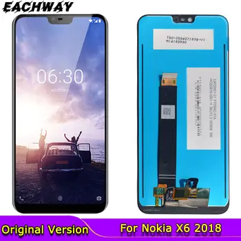 2018 m. Naujas Juodos spalvos Patikrintas Nokia X6 LCD Ekranas Jutiklinis Ekranas skaitmeninis keitiklis Asamblėjos Pakeitimo 