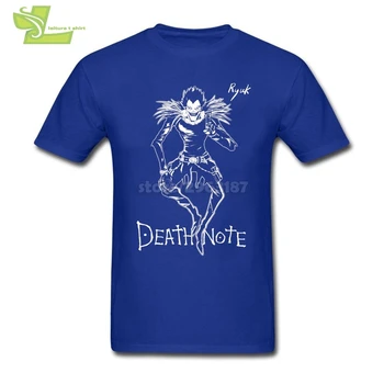 Death Note Anime Cool T Marškinėliai Vyrams Paauglių Medvilnės Trumpas Rankovėmis Tee Spausdinti Mėlyna Vyrų T-Shirt