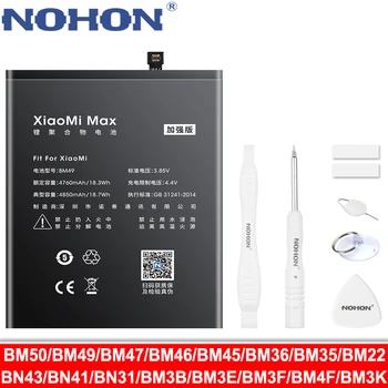 NOHON BM47 BM46 BN43 BN41 BN31 BM22 BM3L BM36 BM3E Baterija Xiaomi CC9 Sumaišykite 3 2 Mi 5 8 9 SE Pro Lite 4C 5S Max 5X Redmi 4X 3X