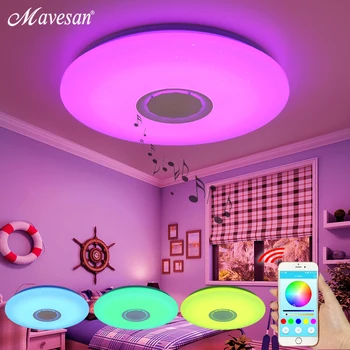 Muzikos LED lubų Šviesos RGB PROGRAMĄ ir Nuotolinio valdymo lubų lempa miegamasis 25W 36W 52W kambarį šviesos lampara de techo