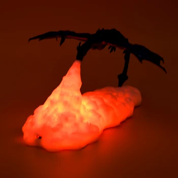 3D Atspausdintas LED Ugnies Drakonas Lempos Naktį Šviesos Įkrovimo Nuotaika Minkšta Šviesa, Miegamojo Vaikas Kambario, Miegamojo, Kempingas, Žygiai Apdaila