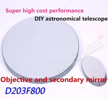 Niutonas atspindintis astronominis teleskopas D203 F800 Sferiniai veidrodžiai ir antrinis veidrodžiai D203F800 