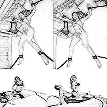 BDSM Bondage Kėdutės Pagal Lova Suaugusiųjų Sekso Žaislai, Moters, Poros Žaidimai Dirželis Nelaisvėje Nustatyti Antrankiai Sekso Riešų & Kulkšnies Rankogaliai