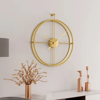 Didelio Derliaus Metalo Sieninis Laikrodis Modernaus Dizaino Namų Biuro Dekoras Kabinti Laikrodžiai Kambarį Klasikinis Trumpa Europos Sieninis Laikrodis
