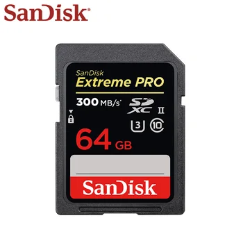 SanDisk Extreme Pro SD Card 32GB 64GB 128GB Didelio Greičio UHS-II Fotoaparatas U3 Atminties Kortelę Iki 300MB/s 