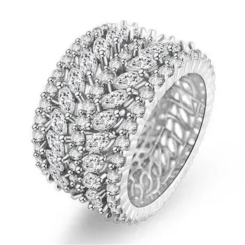 Choucong Rankų darbo Didžiojo Piršto žiedas Baltas Auksas Užpildyti Visą 250pcs AAAAA Cirkonis Dalyvavimas Vestuvių Juostoje Žiedai, Moterų, vyrų Papuošalai