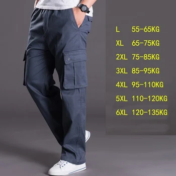 Rudenį ir žiemą, didelio dydžio, storio XL vyriškos kelnės, kombinezonai laisvas kelnes pocket plus size vyrų atsitiktinis kelnės vyrams 6XL 5XL 4XL 2XL 3XL