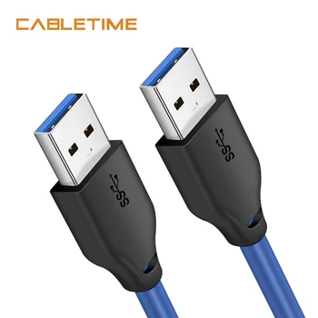 CABLETIME USB3.0 ilgiklis Vyrų Vyrų USB jungtis duomenų perdavimo Kabelis Nešiojamas PC 