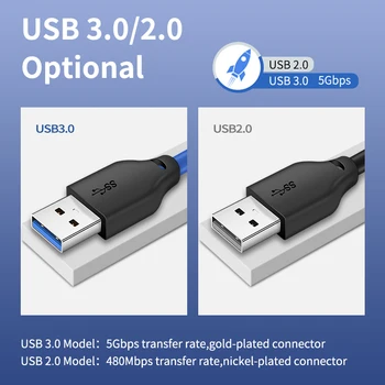 CABLETIME USB3.0 ilgiklis Vyrų Vyrų USB jungtis duomenų perdavimo Kabelis Nešiojamas PC 