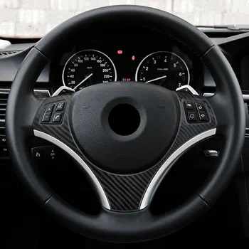 Anglies Pluošto Stiliaus Automobilio Vairo Skydo Mygtuką Perjungti Padengti Apdaila BMW 3 Serijos E90 E92 E93 1 Serijos E82 E87 2005 - 2011 m.
