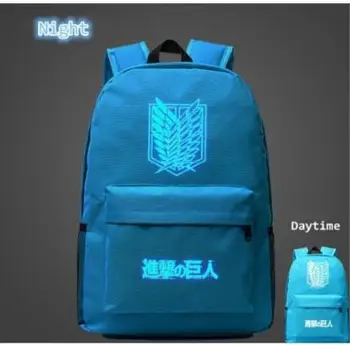 Išpuolis Titan Anime Mokyklos Maišą noctilucous Šviesos kuprinė Studentų krepšys Nešiojamojo kompiuterio kuprinė Kasdien kuprinė Švyti Tamsoje
