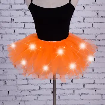 8 Spalvų Seksualios Merginos lemputės LED Tutu Etape Šokių Tutu Trumpas Mini Sijonas Dancewear Vakaras