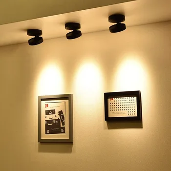LED lubų dėmesio, kelio šviesa 3W5W7W10W ultra-plonas paviršiaus sumontuoti downlight, sulankstomas 360 laipsnių besisukanti sienos fone