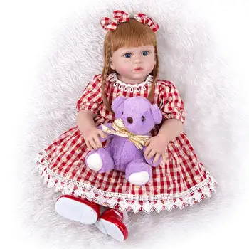 KEIUMI 23 Colių Full Silikono Cute Kūdikių Lėlės Naujagimių Realus Ilgi Plaukai Princesė Mergina Bebe Reborn Lėles Žaislas, Skirtas Gimtadienio Dovanos