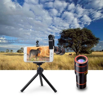 APEXEL 12X Zoom Mobiliojo Telefono Objektyvą iPhoneX 7 6S ir kitų Smartphonach Teleskopo vaizdo Kameros Objektyvas su Trikoju Pasaulio Taurės APL-HS12X
