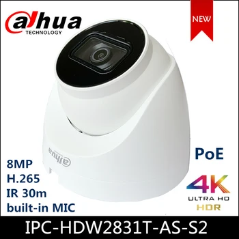 Dahua IP Kamera 8MP Lite IR Fiksuoto židinio Obuolio Tinklo Kamera su POE Built-in Mic IPC-HDW2831T-KAIP-S2 IP67 Žvaigždės Obuolio Fotoaparatas