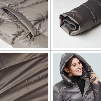 Astrid 2020 Nauji Žieminiai moteriški paltai moterims, ilgai Modelio šiltas parko mados Striukė su gobtuvu Bio-Žemyn didelių dydžių moteriška apranga 9215