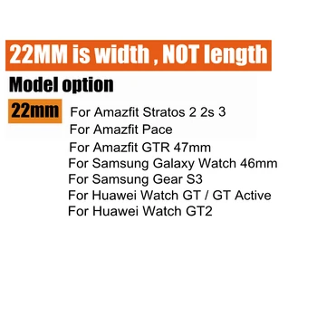 Nailono ir Odos Dirželis Samsung Pavarų S3 Juosta 22MM Dirželis Amazfit Stratos 2 2s 3/Tempas/VTR 47MM Watchband Už Huawei Žiūrėti GT 2