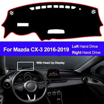 2 Sluoksnių Automobilių Vidinis prietaisų Skydelio Dangtelis Mazda CX-3 CX3. 2016 m. 2017 m. 2018 m. 2019 m. Dashmat Trinkelėmis Kilimų Brūkšnys Mat Saulė Pavėsyje, Trinkelėmis, Automobilių Stilius