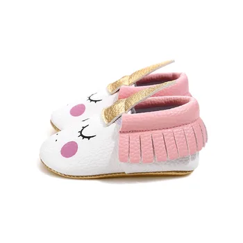 2020 PU odos, rankų darbo partijos baby girl batai bamblys mokasinai Blush Kampas Vienaragis Baby soft vienintelis pirmas walker batų 0-18 mėnesių