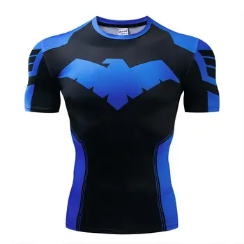2020 karšto naujas naktį 3D atspausdintas marškinėliai vyriški suspaudimo fitneso marškinėliai superhero viršuje drabužių trumparankoviai fitneso marškinėliai