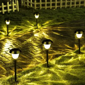 Saulės šviesos diodų (LED) grybų lempos nerūdijančio plieno vejos lempos lauko vandeniui sodo kelio terasa kraštovaizdžio dekoratyvinis Šilta šviesa