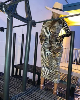 Adogirl Zebras, Leopardas Spausdinimui Moterų Maxi Suknelė 2019 M. Rudens Žiemos Golfo Ilgomis Rankovėmis Bodycon Ilgai, Klubas, Šalis Suknelė Vestidos