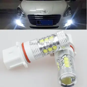 2x Didelės Galios Klaidų CREE LED Lustai P13W / PSX26W Balta Vairavimo Rūko žibintai DRL Žibintai Lemputės Peugeot 508 