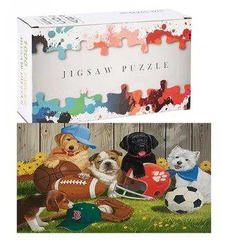 1000 Gabalas Dėlionės Naminių gyvūnų, Šunų Žaisti Kamuoliukus modelis Puzzle Žaidimas Suaugusiems, vaikams, vaikams, švietimo Įdomių žaislų rinkiniai Lašas laivas 2020 m.