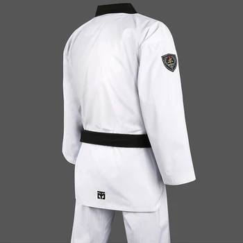 Naujas atvykimo MOOTO Pagrindinio taekwondo kostiumas vaikų berniukų ir mergaičių koledžas pradedantiesiems mokymo tiktų Juoda apykakle dizaino