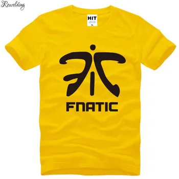 LOL Fnatic Komandos Logotipas Atspausdintas Marškinėliai Vyrams Naujas Vasaros Trumpas Rankovės O-Kaklo Medvilniniai vyriški Marškinėliai Juokingas Žaidimas Uniformos Marškinėliai Homme