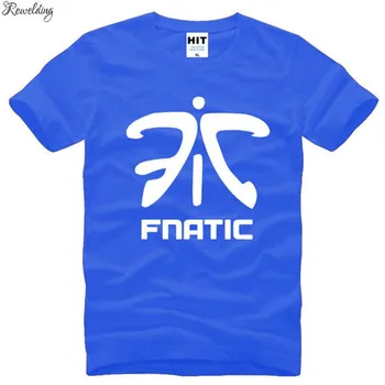 LOL Fnatic Komandos Logotipas Atspausdintas Marškinėliai Vyrams Naujas Vasaros Trumpas Rankovės O-Kaklo Medvilniniai vyriški Marškinėliai Juokingas Žaidimas Uniformos Marškinėliai Homme