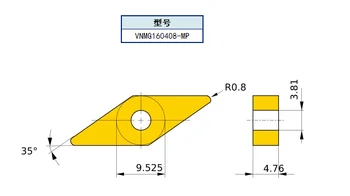 Frezavimo Įdėklai 10VNT VNMG160408-MP MC6025 originalus frezos Ašmenys Įterpti Pjovimo Įrankis Frezavimo Įdėklai