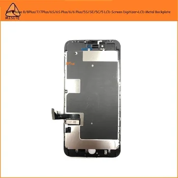 10vnt i Phone 8 7 6s 6 Plius 5s SE 5C 5 8P 7P 6SP 6P LCD Jutiklinis Ekranas skaitmeninis keitiklis Asamblėjos+LCD Metalo Backplate Skydas
