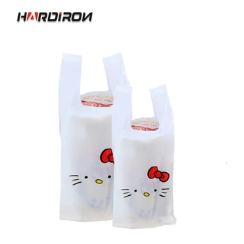 HARDIRON 0,05 mm Mielas Animacinių filmų Katės Modelio Plastikiniai Vest Maišelį Gėrimų Takeaway, Pakavimo Krepšys Mažų Papuošalai Dovanų Maišelis