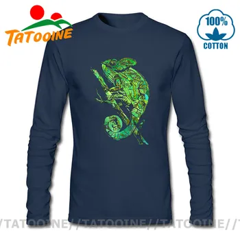 Tatooine Žalias Chameleonas marškinėliai Priemoka Medvilnės O-kaklo Driežas Gyvūnų Spausdinti Anole T-shirt Zelig Marškinėlius Minkštas Patogus Viršūnės