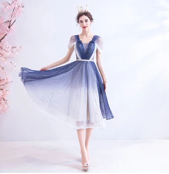 SSYFashion Naujas Kokteilių Suknelės Blue Dream Žvaigždė Pokylių Šalies Trumpą Oficialų Suknelė Vestidos Formales Cortos Homecoming Suknelės
