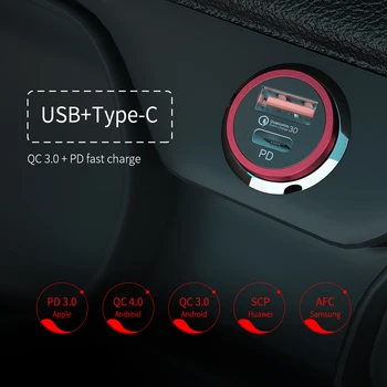 Essager Greitai Įkrauti 4.0 3.0 USB Automobilinis Įkroviklis, Skirtas Samsung 