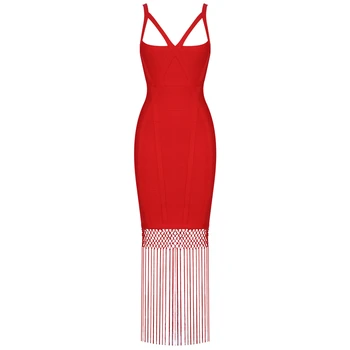 Ocstrade Raudona Tvarstis Suknelė 2020 Nauja Seksuali Pakraštyje Kutas Vestidos Tvarstis Viskozė Moterų Tvarstis Maxi Suknelė Garsenybių Suknelės, Šaliai