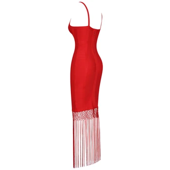 Ocstrade Raudona Tvarstis Suknelė 2020 Nauja Seksuali Pakraštyje Kutas Vestidos Tvarstis Viskozė Moterų Tvarstis Maxi Suknelė Garsenybių Suknelės, Šaliai